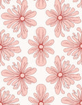 Retro Floral Outline Print Rug