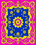 Vibrant Floral Border With Centerpiece Rug