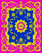 Vibrant Floral Border With Centerpiece Rug