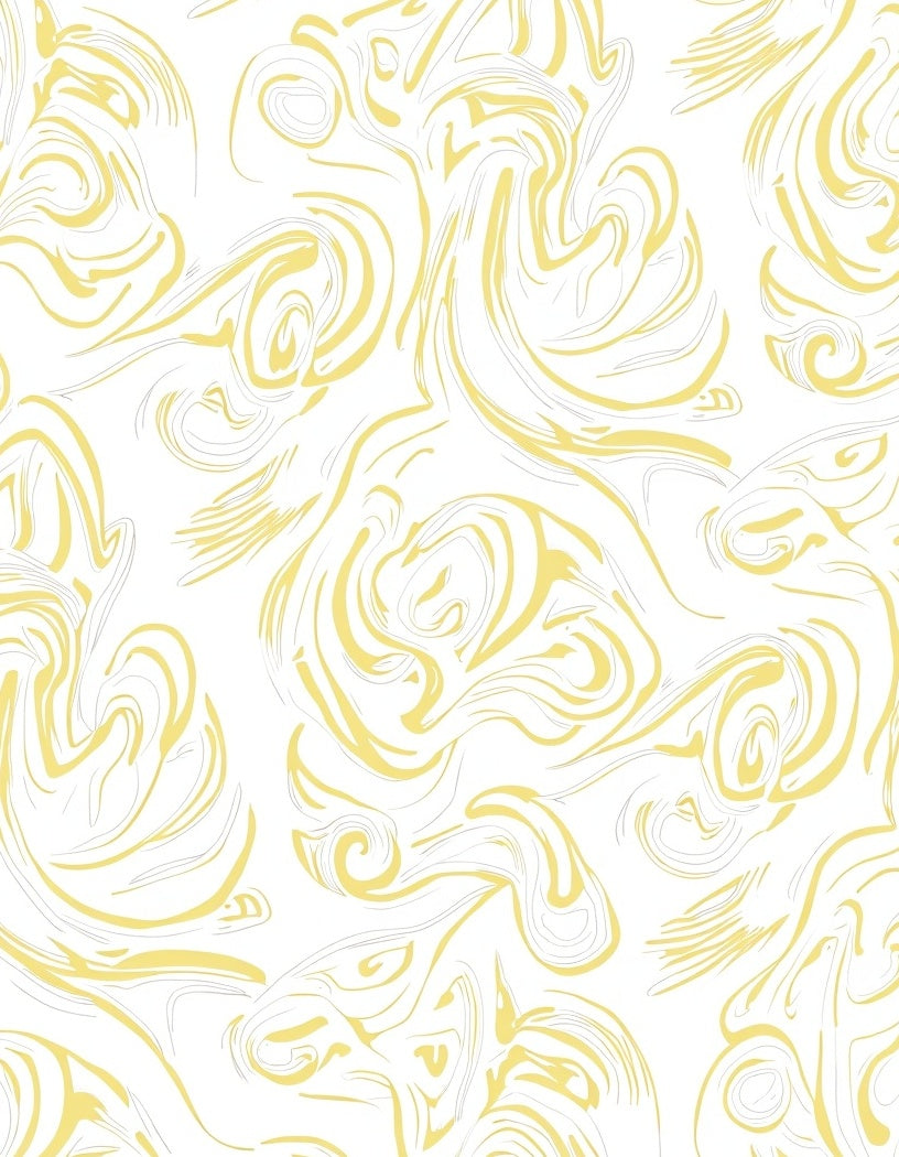 Abstract Swirls Light Yellow Pattern Rug