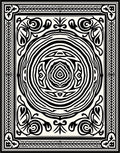 Bold Abstract Mandala Black White Rug