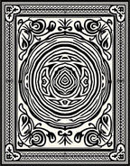 Bold Abstract Mandala Black White Rug