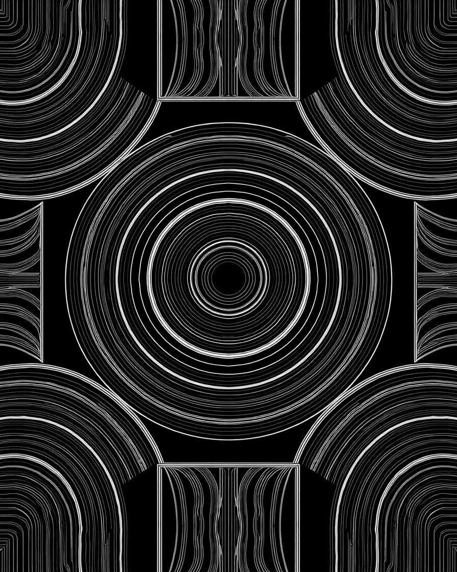 Concentric Circle Arc Pattern Rug