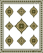 Ornate Diamond Pattern With Border Rug