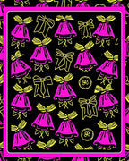 Kawaii Pink Yellow Ribbon Garland Rug