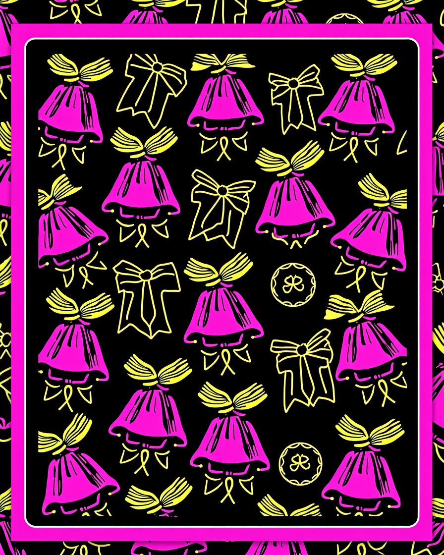 Kawaii Pink Yellow Ribbon Garland Rug