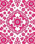 Bold Pink Floral Medallion Design Rug