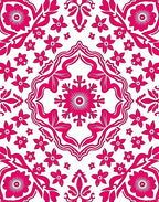 Bold Pink Floral Medallion Design Rug