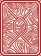 Red and Cream Abstract Line Art Rug