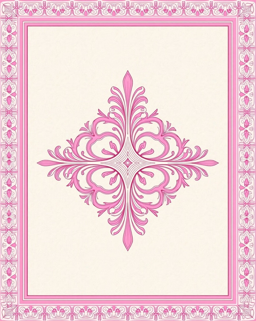 Vintage Pink Floral Ornament Rug