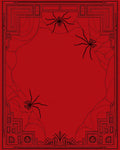 Art Deco Spiderweb Geometric Red Rug