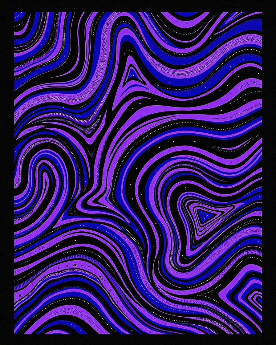 Groovy Purple Blue Swirls Rug