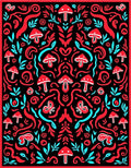 Retro Mushroom and Swirl Pattern Rug