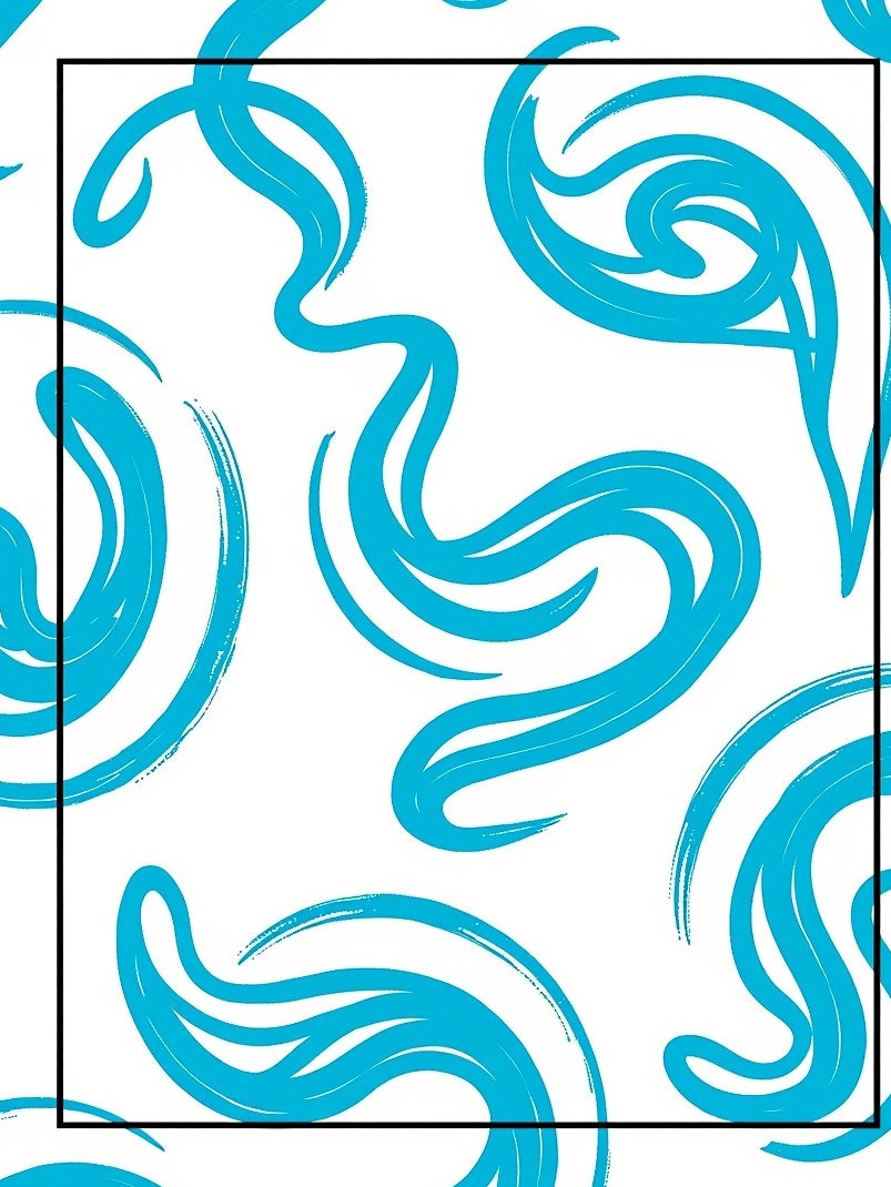 Abstract Aqua Swirl Pattern Rug