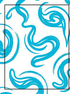Abstract Aqua Swirl Pattern Rug
