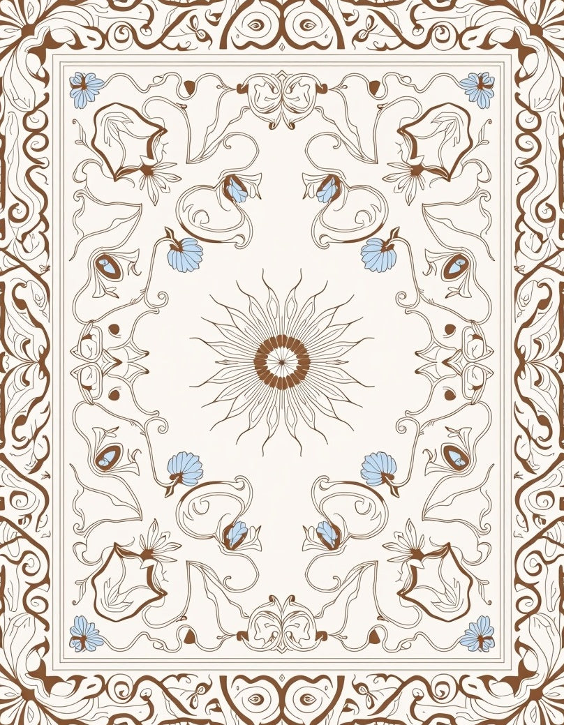 Art Nouveau Floral Swirls Rug