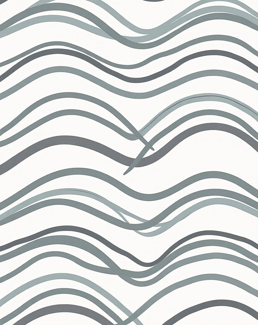 Wavy Serene Blue Lines Runner Rug