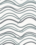 Wavy Serene Blue Lines Runner Rug