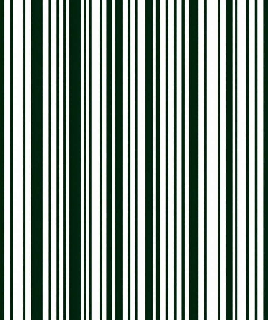 Dark Green White Vertical Stripe Rug