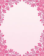 Vibrant Pink Floral Corner Blossom Rug
