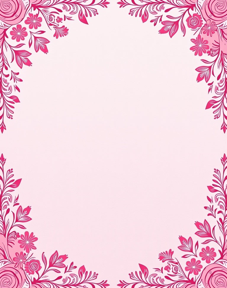 Vibrant Pink Floral Corner Blossom Rug