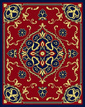Rich Floral Medallion Pattern Rug