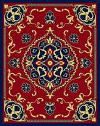Rich Floral Medallion Pattern Rug