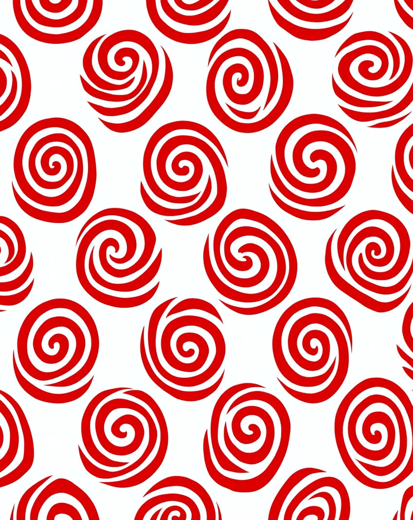 Bold Red Swirl Circles Rug