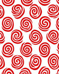 Bold Red Swirl Circles Rug