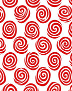 Bold Red Swirl Circles Rug