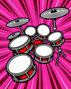 Retro Drum Set Pop Art Design Rug