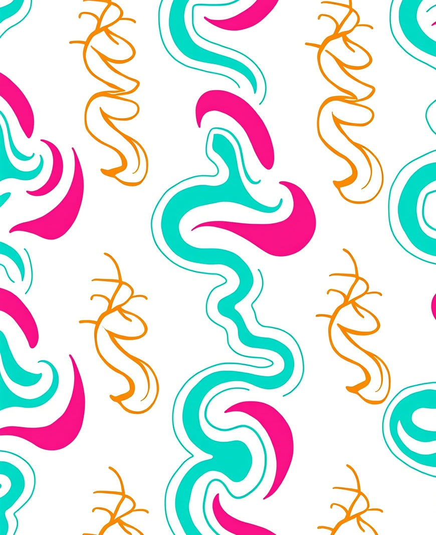 Vibrant Abstract Swirls Pattern Rug