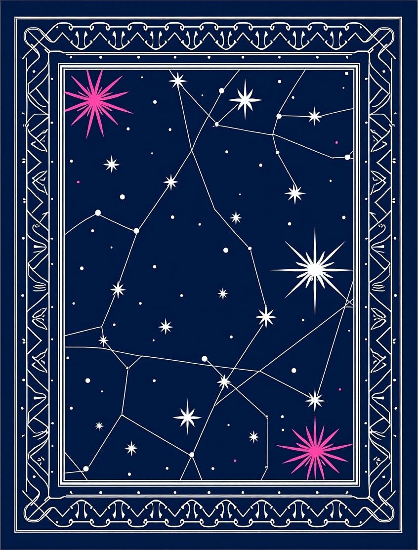 Celestial Star Constellation Pattern Rug