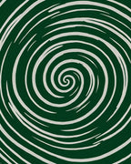 Dark Green Spiral Pattern Rug