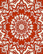 Mandala Inspired Intricate Red Design Rug