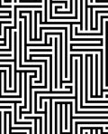 Black White Maze Pattern Rug