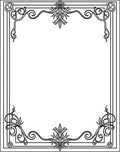 Art Nouveau Black Floral Border Design Rug