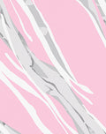 Pink Gray White Wavy Stripes Rug