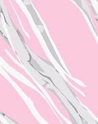 Pink Gray White Wavy Stripes Rug