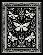 Moth Floral Decorative Pattern Design Rug