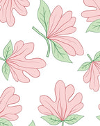 Pink Green Floral Pattern Rug