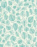 Teal Leaf Pattern Delightful Design Rug