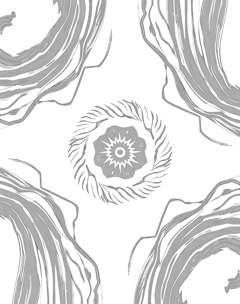Abstract Swirl Flower Design Rug