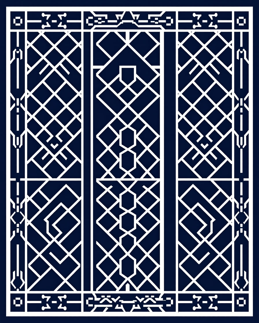 Art Deco Style Geometric Pattern Rug