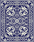 Ornate Classic Cream Blue Medallion Rug