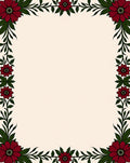 Red Floral Vine Patterned Rug