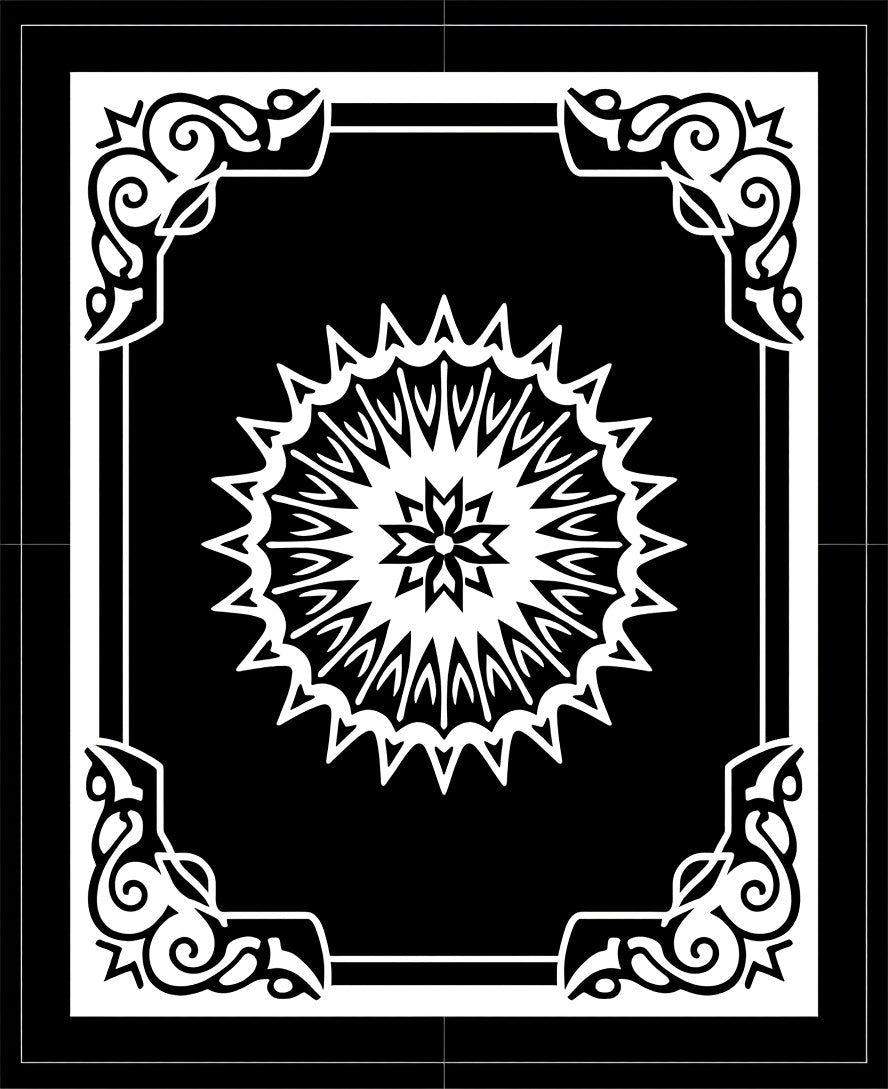 Ornate Geometric Sunburst Design Rug