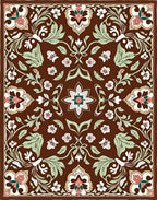 Ornate Floral Vines Detailed Rug