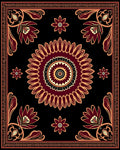 Warm Tones Floral Mandala Design Rug