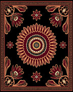 Warm Tones Floral Mandala Design Rug